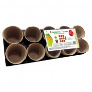 Набор торфяных горшков для рассады 9 помидоров и 1 огурец Набор торфяных горшков для рассады 9 помидоров и 1 огурец