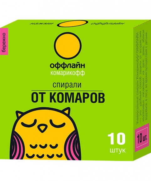 Спирали от насекомых КОМАРИКОФФ Оффлайн Бережно (10 шт в упаковке)